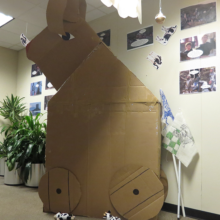 I once made a 10 foot high replica of the Monty Python and the Holy Grail Trojan rabbit - out of cardboard...